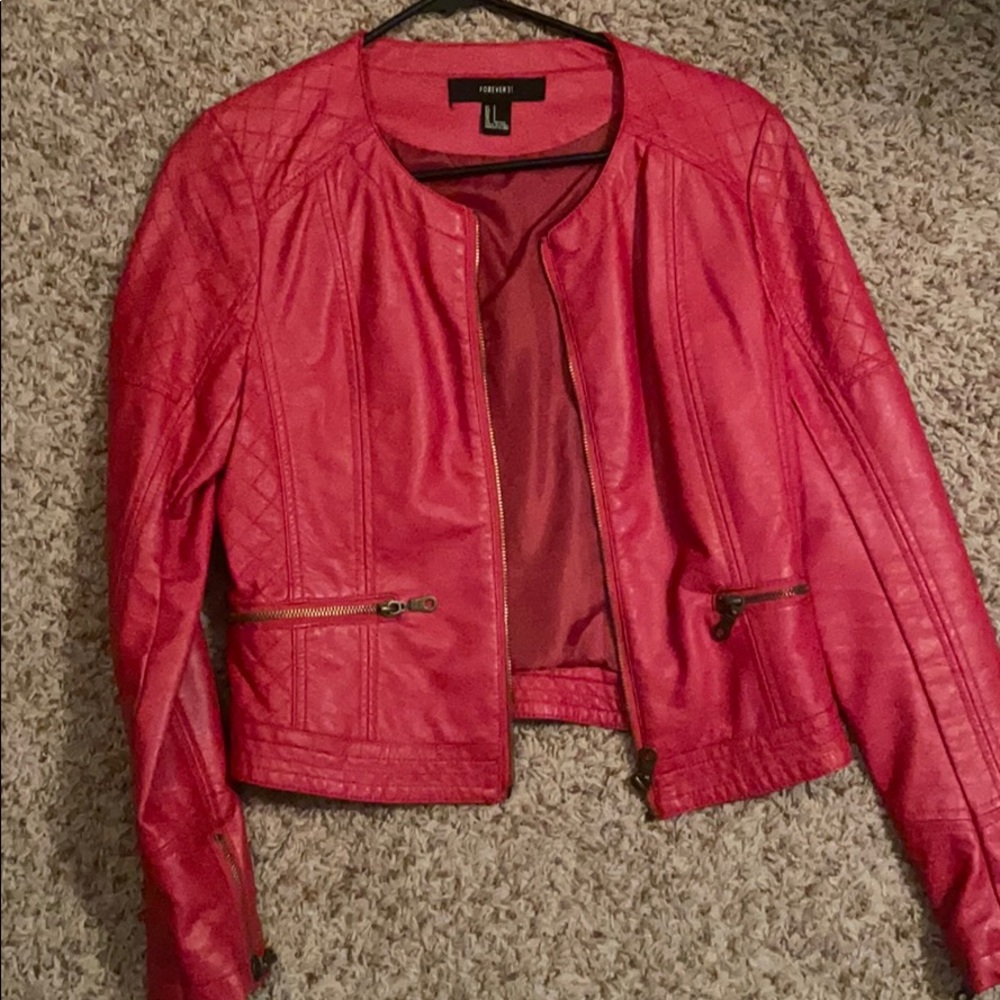 Red leather jacket!